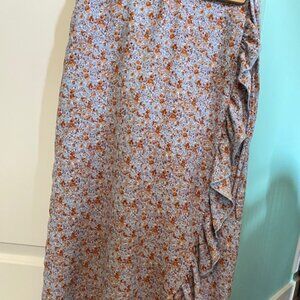 Blue Floral Skirt